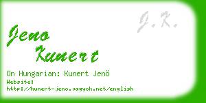 jeno kunert business card